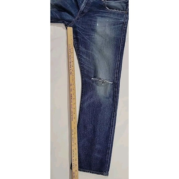 Polo Ralph Lauren Jeans Men’s Varick Slim Straight 36X30 Medium Wash Distressed - Picture 15 of 16